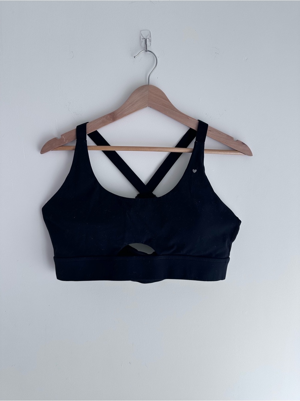 Women's Black Strappy Sports Bra with Crisscross Back Love Fitness Apparel